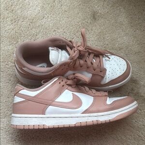 Pink and White Low-Top Sneakers